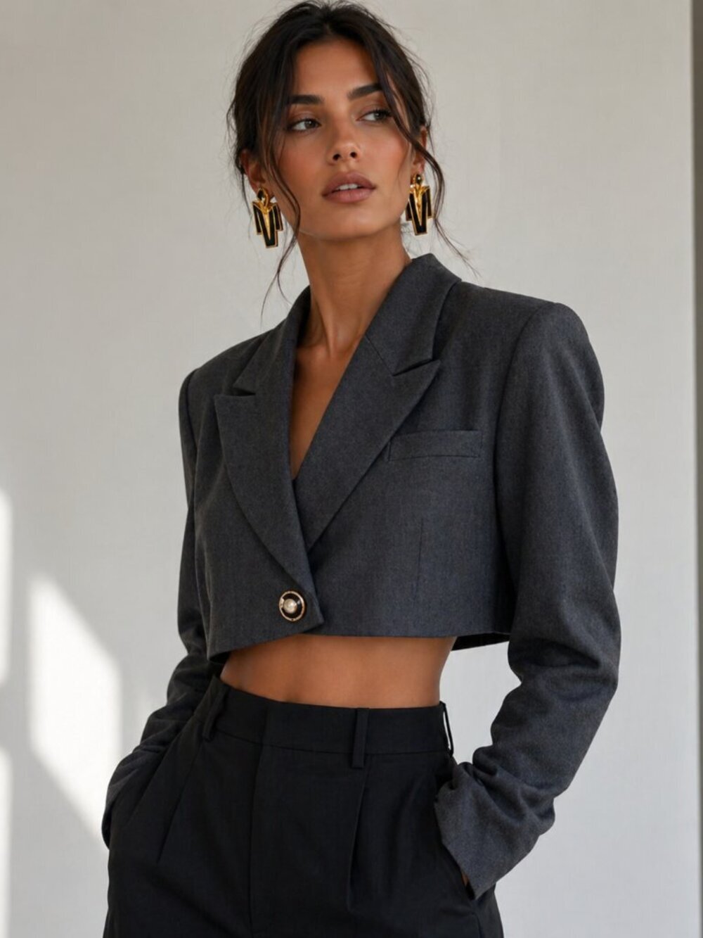 Vintage Upcycled Cropped Blazer LilyLilyL X Ninoi Cerruti - Picture 2 of 11
